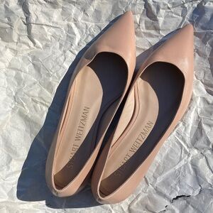 Stuart Weitzman new blush nude point toe leather flats 10